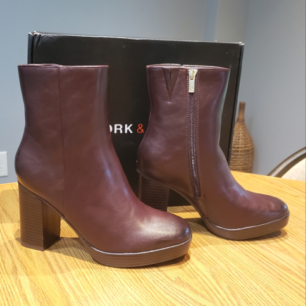 Burgundy Fay Heeled Boots NY&C New
